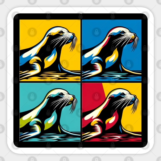 Pop Art Sea Lion Sticker by PawPopArt